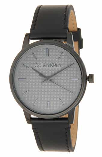 Linked Leather Strap Watch