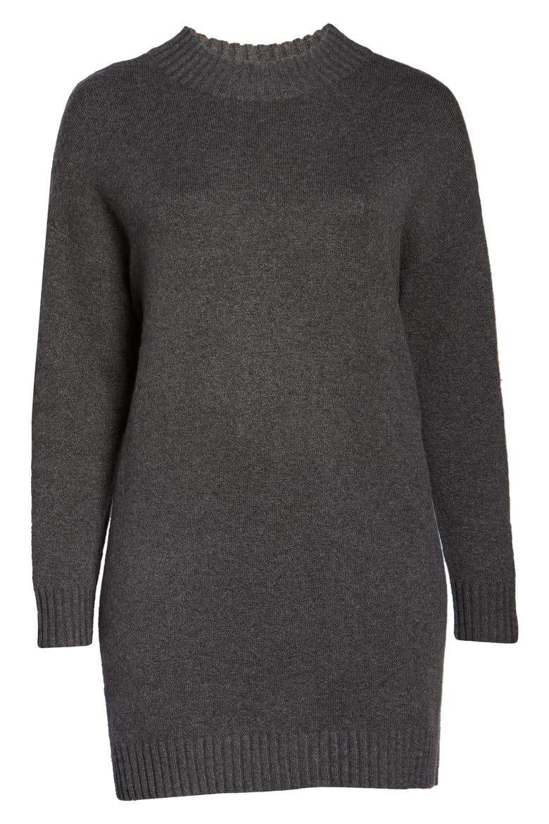 Easy Crew Sweater Mini Dress, Alternate, color, GREY MEDIUM CHARCOAL HEATHER