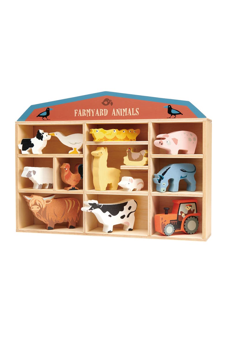 Farmyard Animals Wooden Playset, Alternate, color, MULTI
