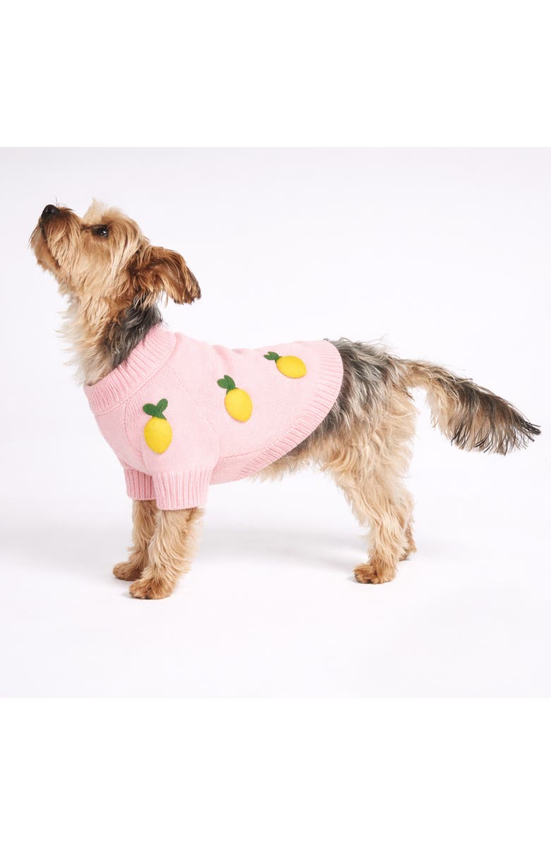 Found My Animal Lemon 3D Icon Dog Sweater, Alternate, color, Pink