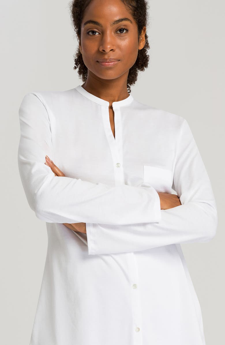 Hanro Cotton Deluxe Pajamas, Alternate, color, 101 - White