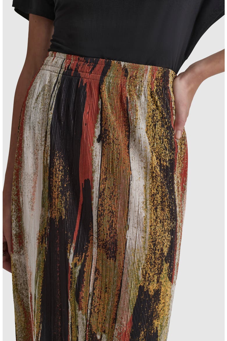 Print Plissé Skirt, Alternate, color, PAINT STROKE