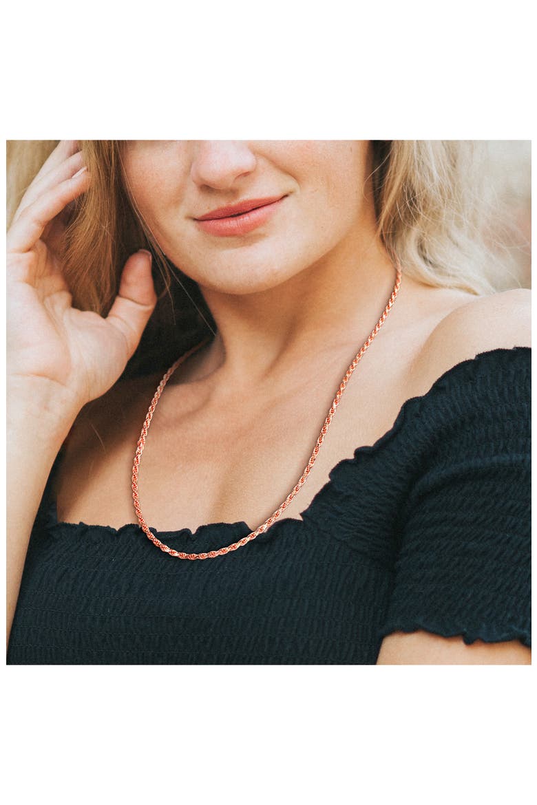 2.2mm Rope Chain Necklace, Alternate, color, ROSE
