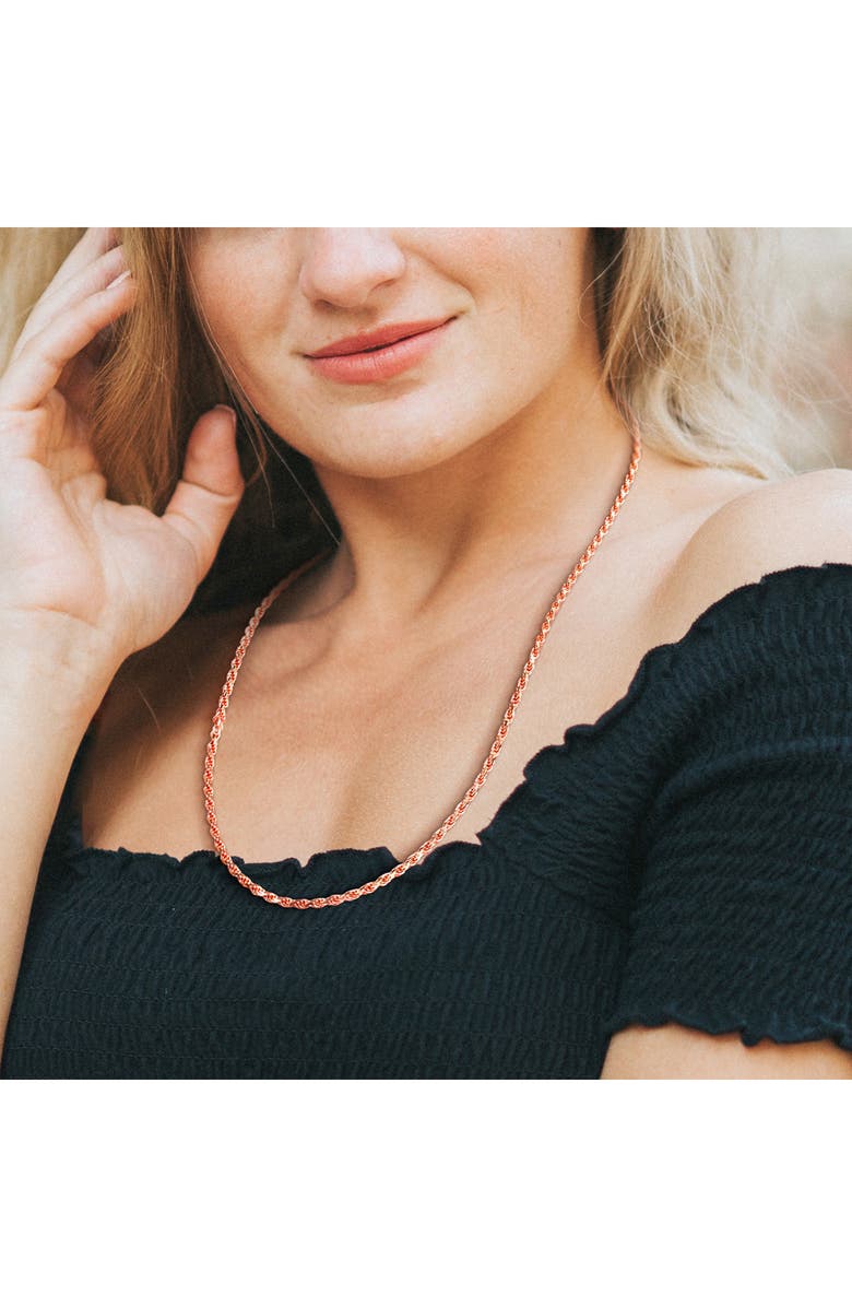 DELMAR 2.2mm Rope Chain Necklace, Alternate, color, Rose