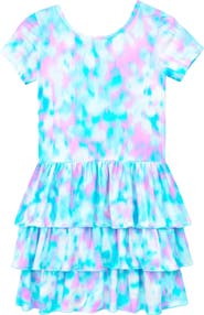 PixieLane Kids' Short Sleeve Triple Ruffle Dress