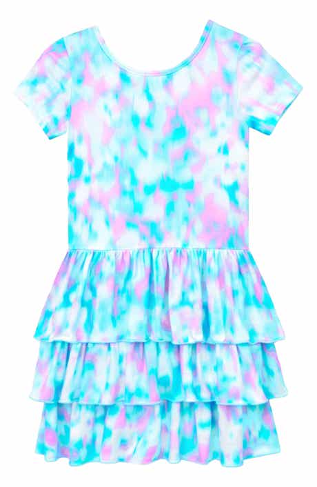 PixieLane Kids' Short Sleeve Triple Ruffle Dress