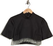 Simkhai Jalen Bead Hem Crop Top
