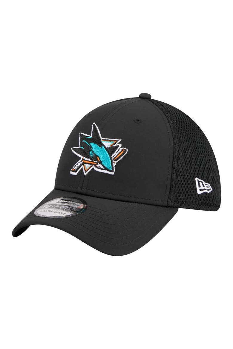 Men's New Era  Black San Jose Sharks Logo 39THIRTY Flex Hat, Main, color, Black