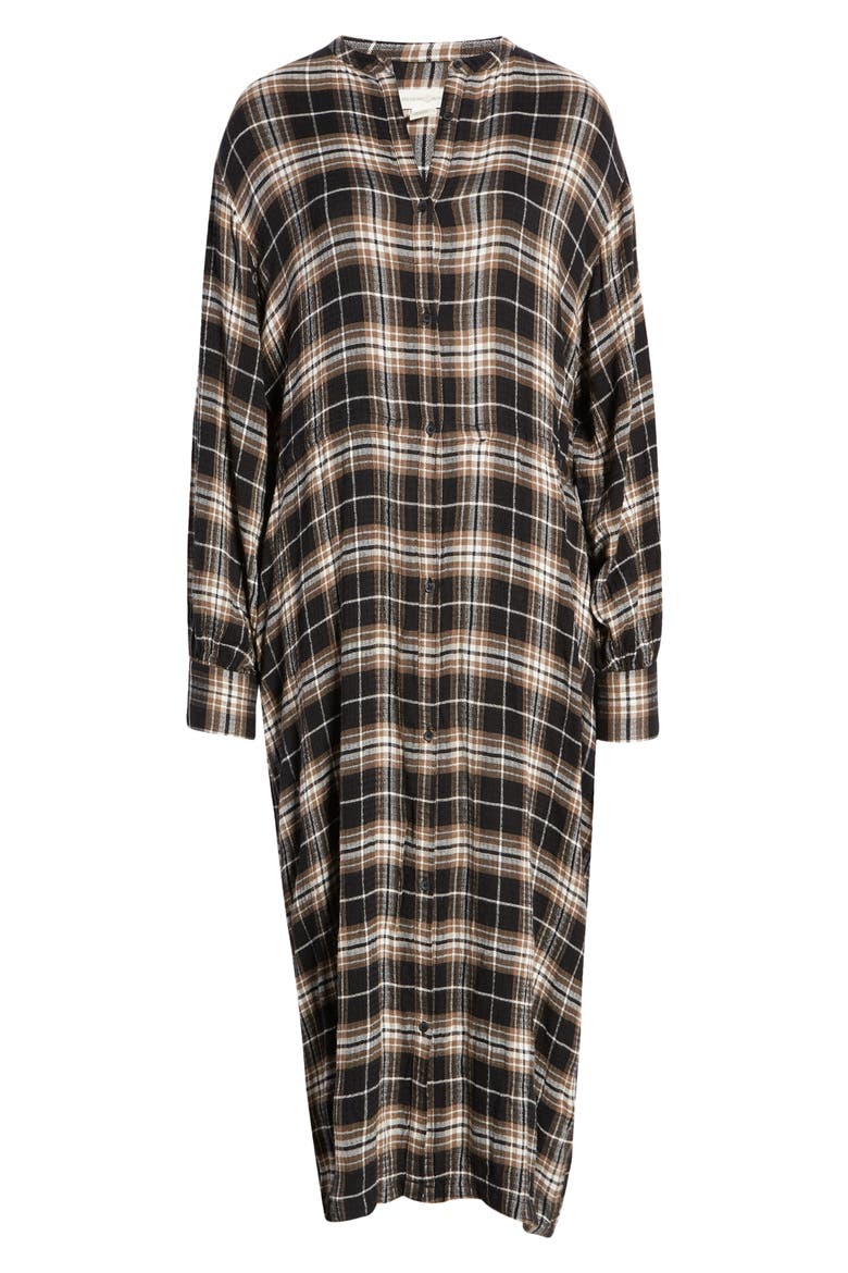 Plaid Long Sleeve Shirtdress, Alternate, color, BLACK DANVILLE PLAID