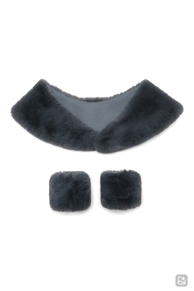 Faux Fur Stole, Alternate, color, GREY