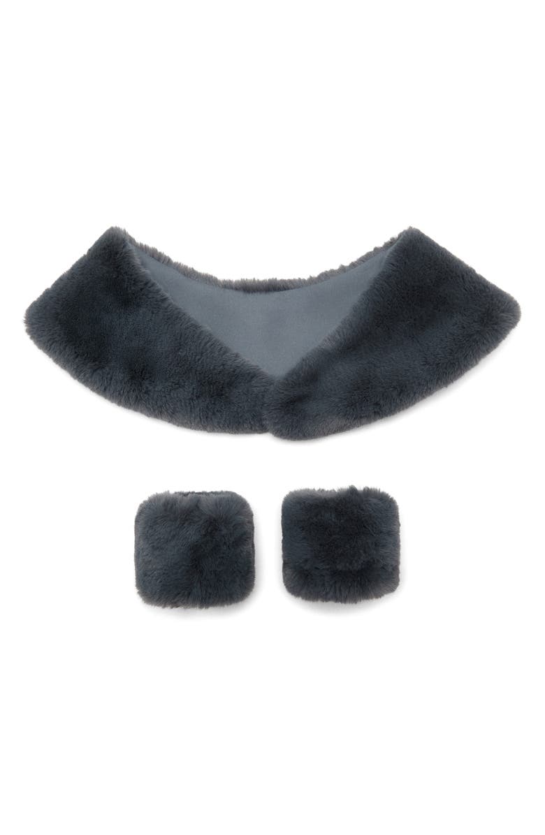 MANGO TEEN Faux Fur Stole, Alternate, color, Grey