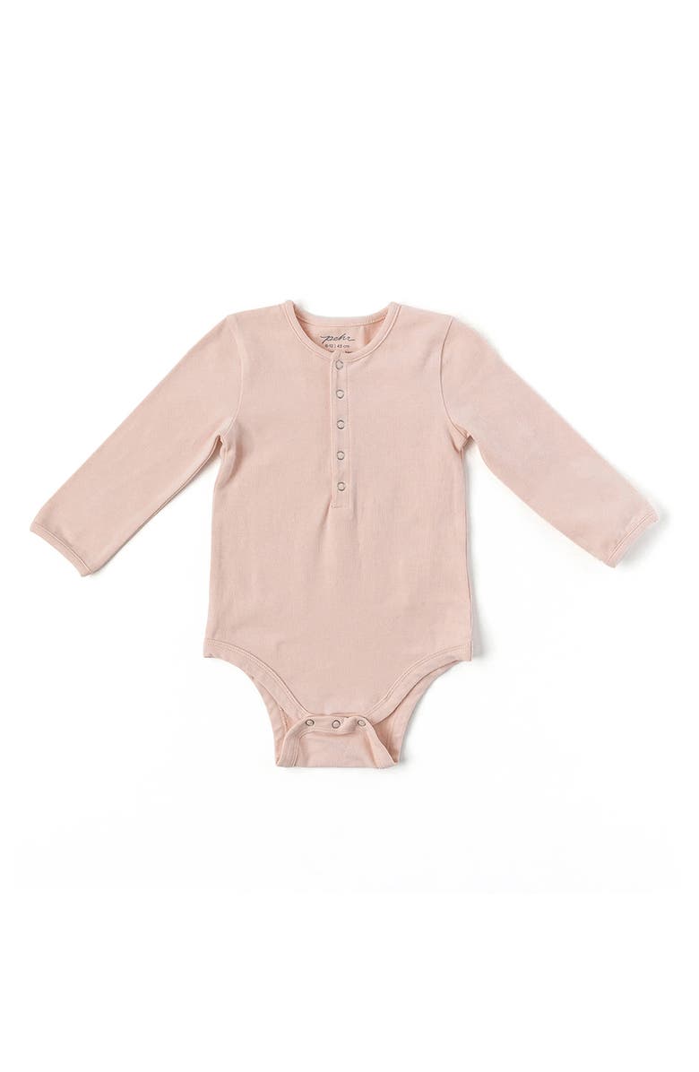 Pehr Essential Long Sleeve Organic Cotton Bodysuit, Main, color, Light Pink