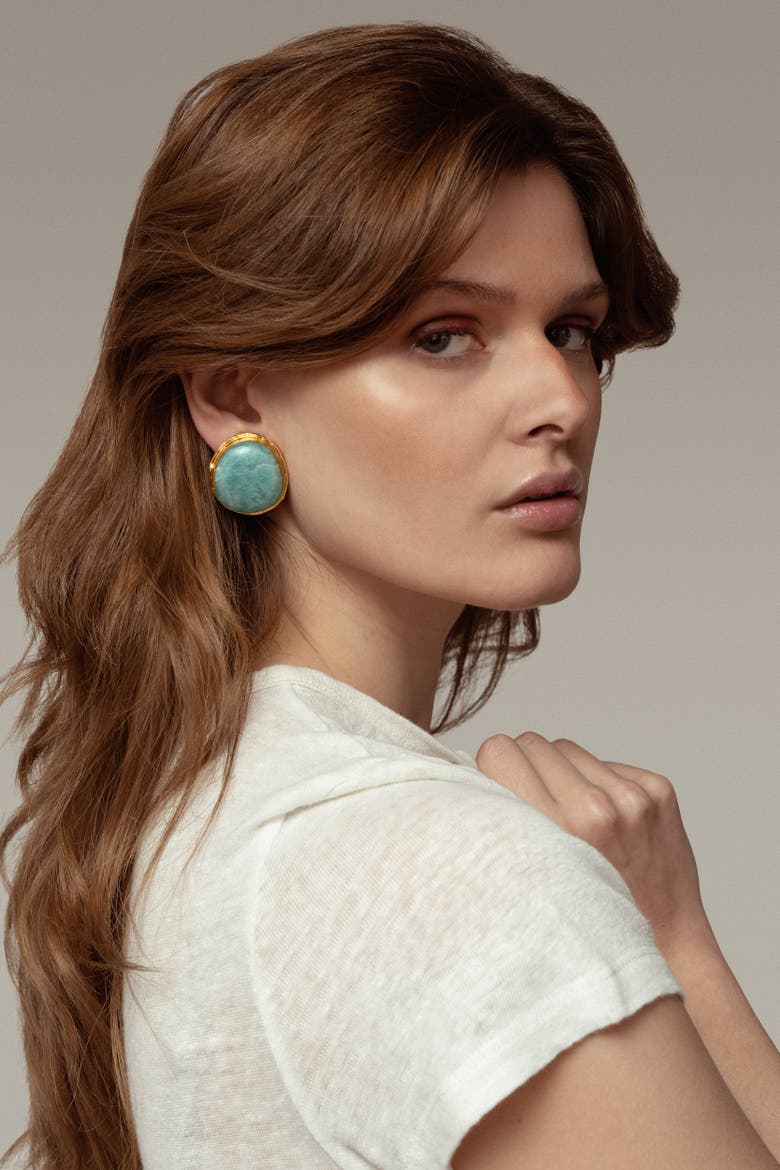 Macaron Earrings, Alternate, color, AMAZONITE