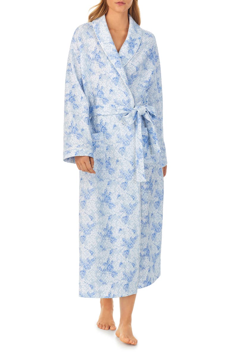 Eileen West Shawl Collar Quilted Cotton Ballet Robe, Main, color,