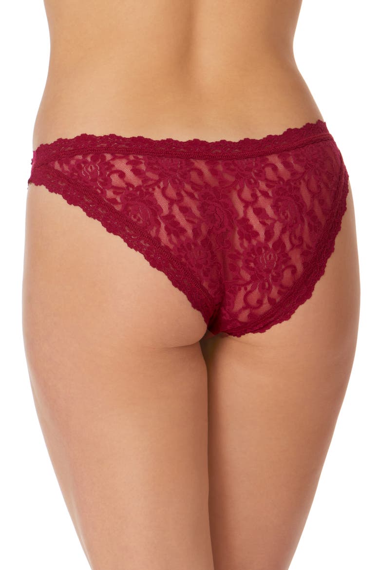 'Signature Lace' Brazilian Bikini, Alternate, color, DARK POMEGRANATE RED