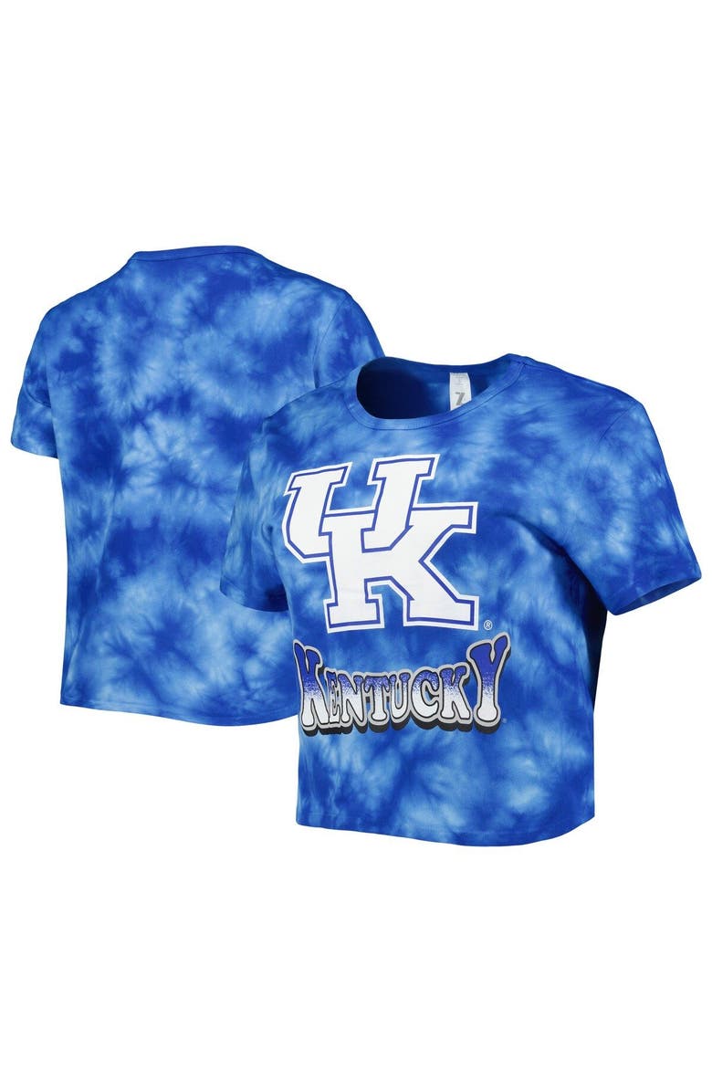 ZOOZATZ Women's ZooZatz Royal Kentucky Wildcats Cloud-Dye Cropped T-Shirt, Main, color, 