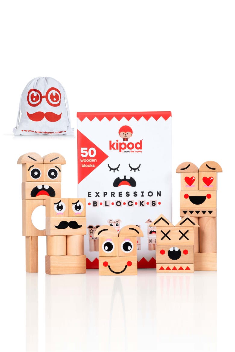 Kids' Expression Wooden Blocks, Main, color, MULTI