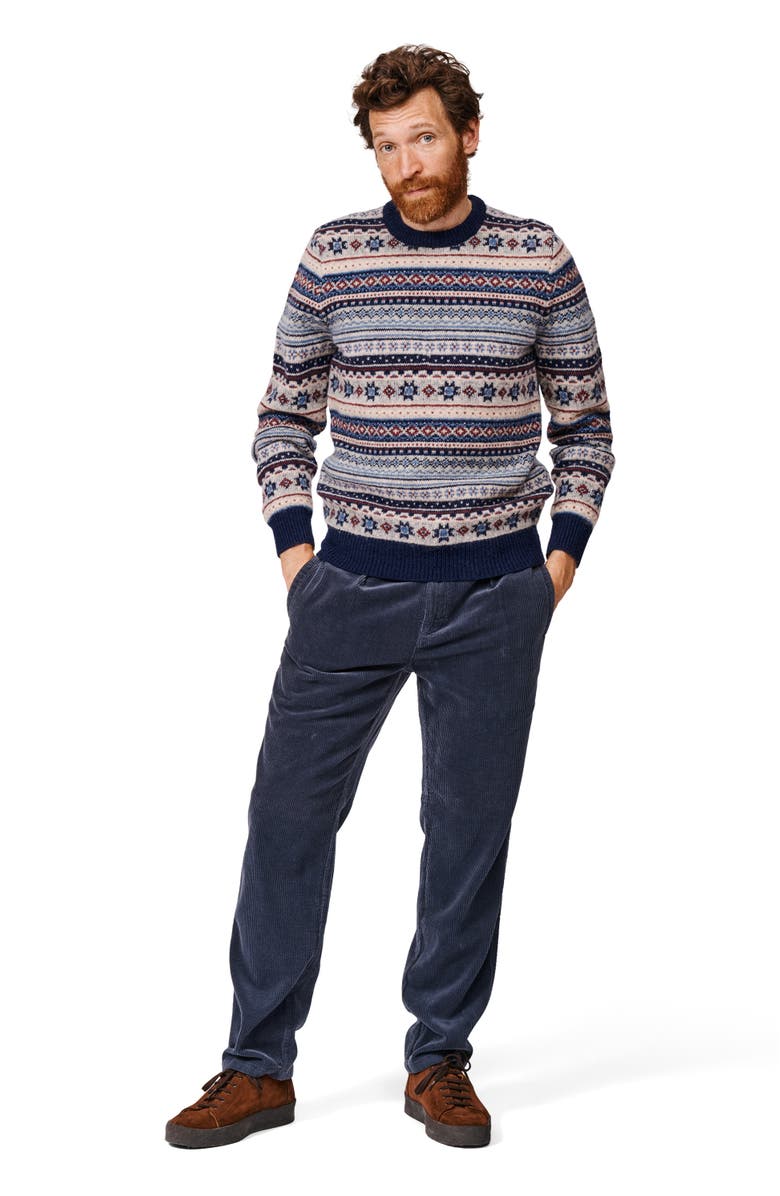 Aubin Fair Isle Crew Neck Wool Sweater, Alternate, color, Blue/Ecru Mix