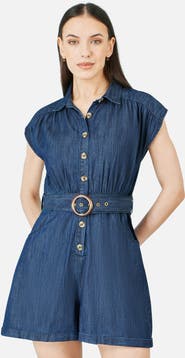 Yumi Chambray Cotton Playsuit