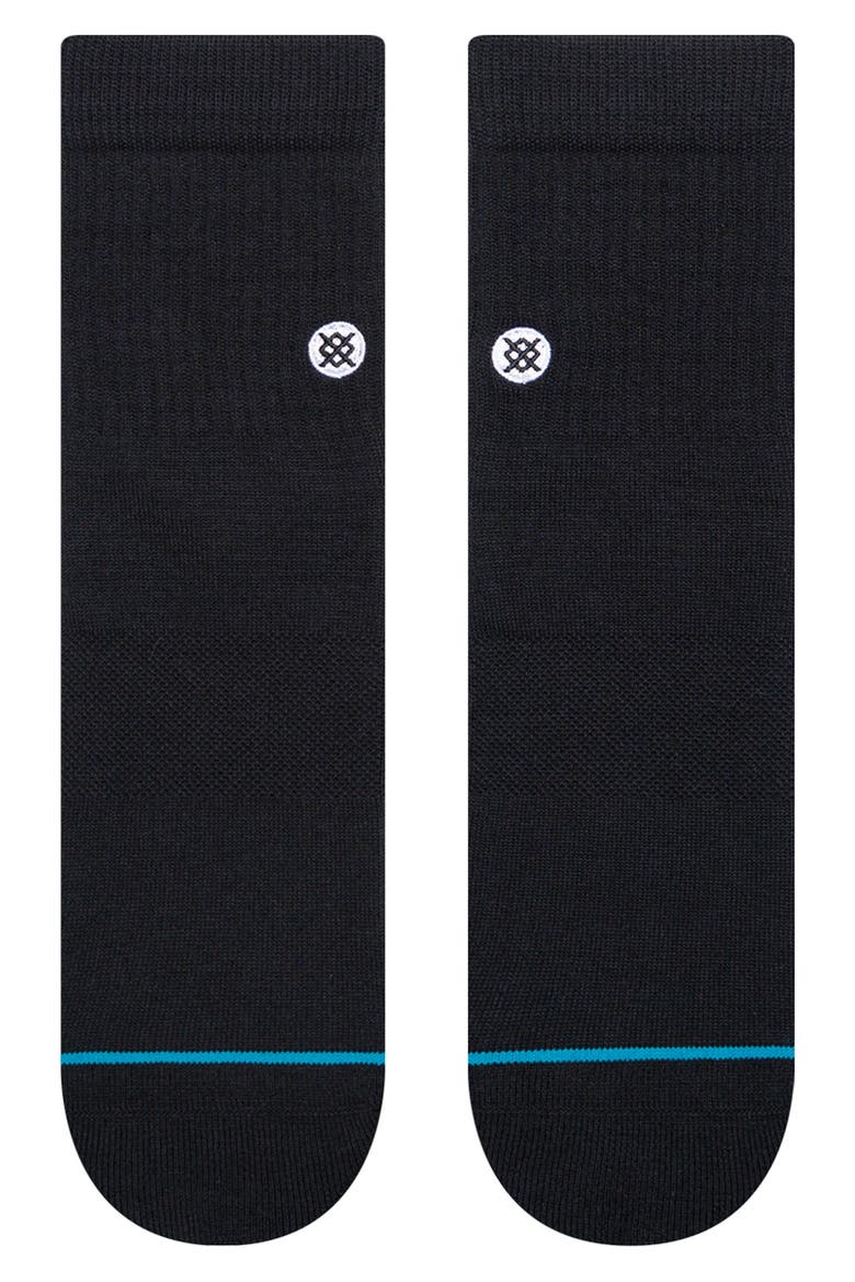 Icon 3-Pack Quarter Crew Socks, Alternate, color, BLACK