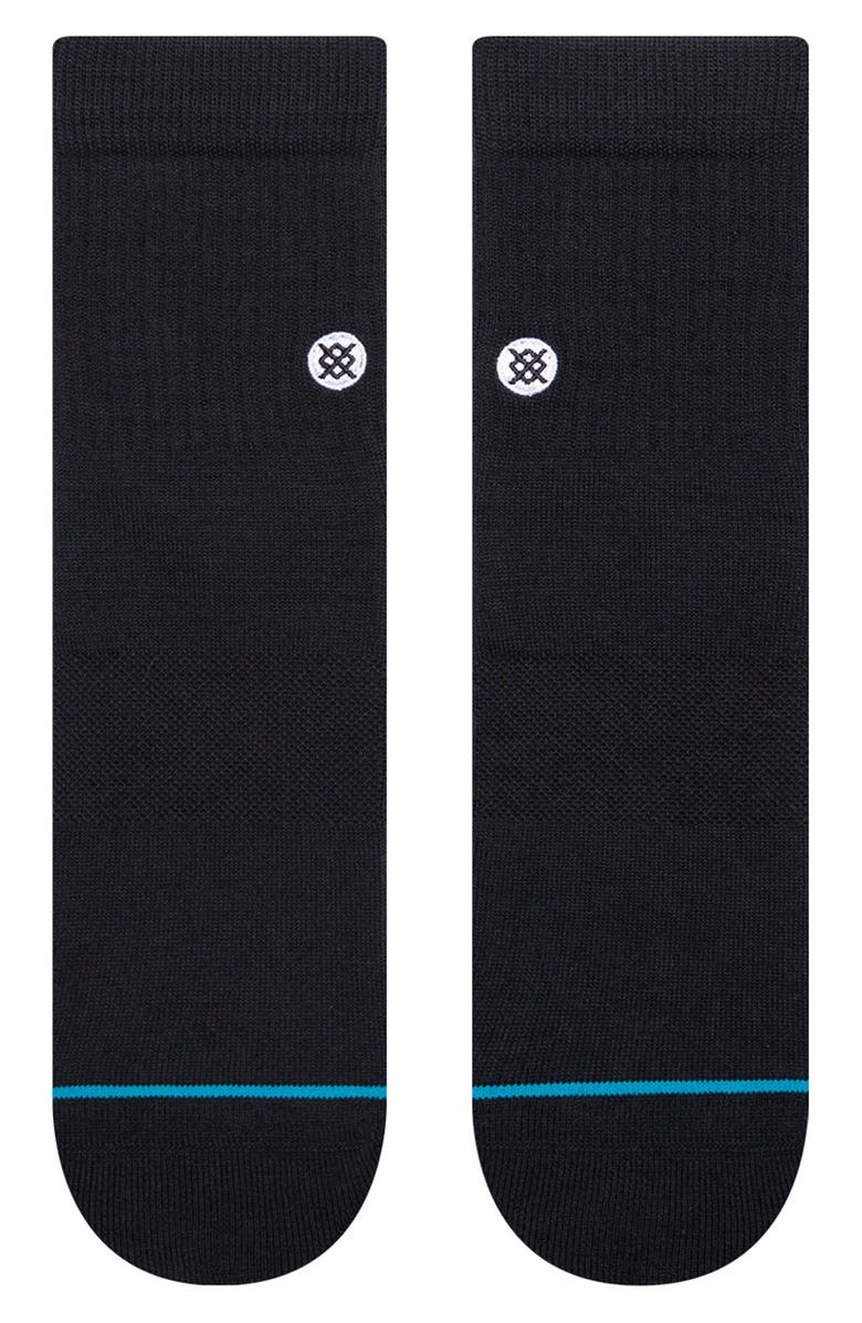 Stance Icon 3-Pack Quarter Crew Socks, Main, color, Black