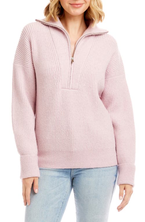 Karen Kane Half Zip Sweater In Pink