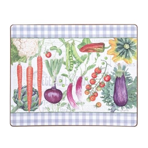 Vegetable Garden Placemats Set of 6 Hardboard Easy To Wipe Clean, 13" x 16"