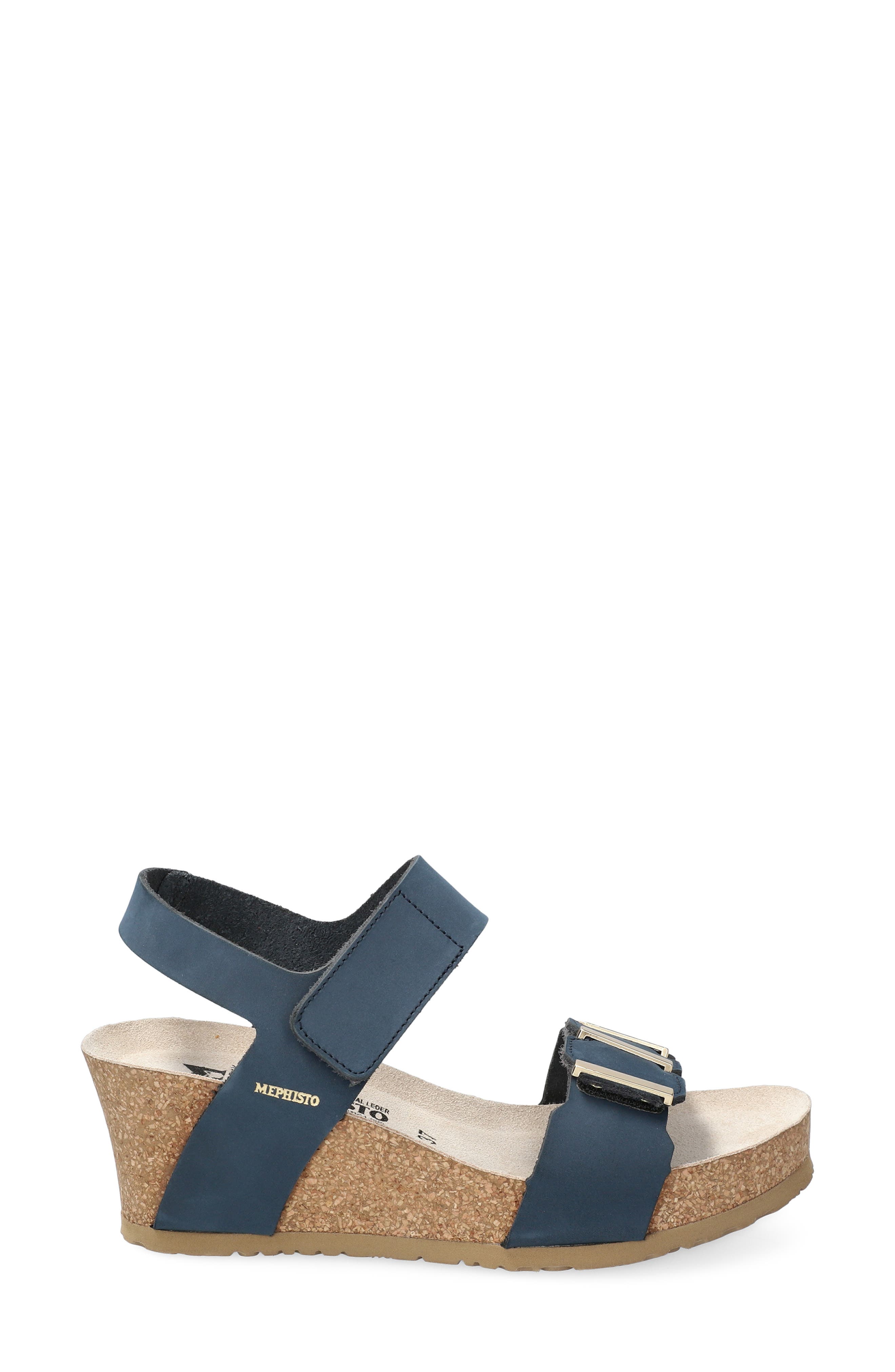 Mephisto Leonore Ankle Strap Sandal, Alternate, color, Navy