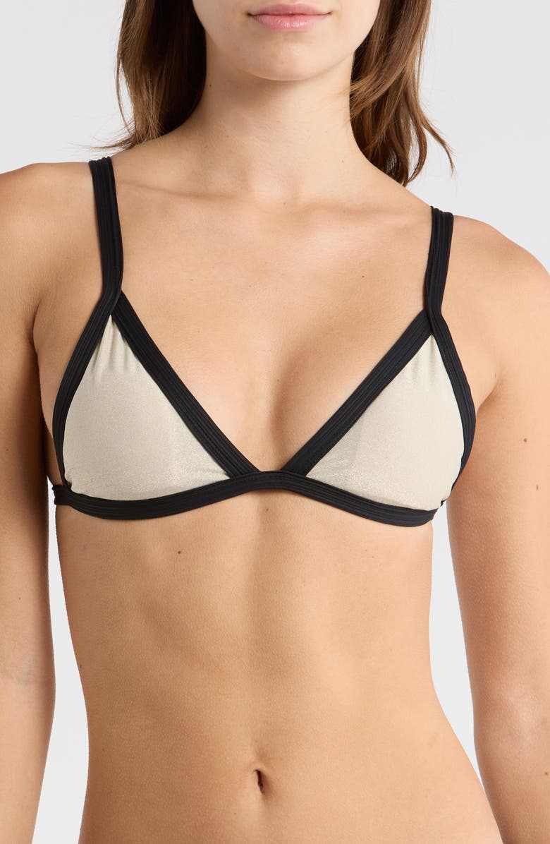Maaji Rewind Reversible Triangle Bikini Top, Main, color, Black