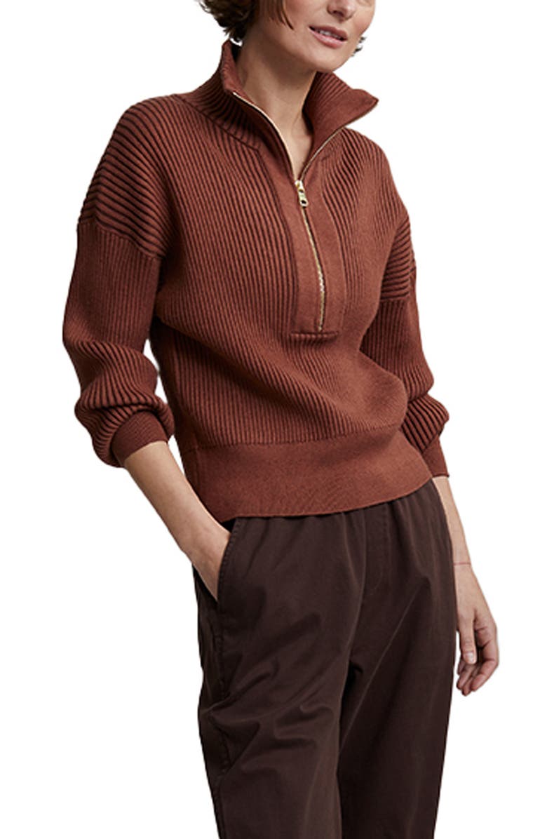 Varley Janie Rib Half Zip Sweater, Alternate, color,