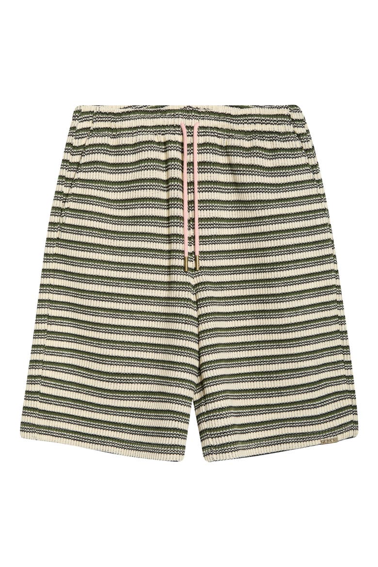 Speak Striped Knit Shorts, Alternate, color, OLIVE