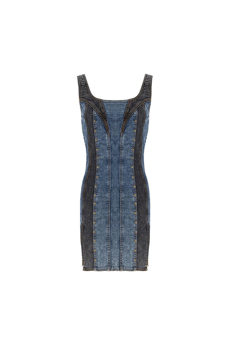Free Heaven Two Color Denim Dress, Main, color, blue