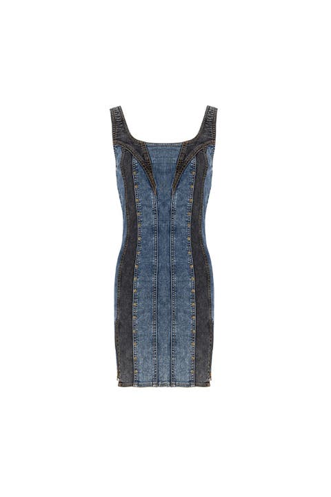 Free Heaven Two Color Denim Dress