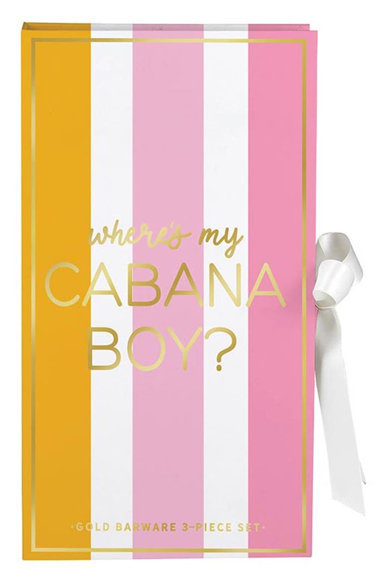 Cabana Boy 4-Piece Bar Tool Book Box Set, Alternate, color, NO COLOR