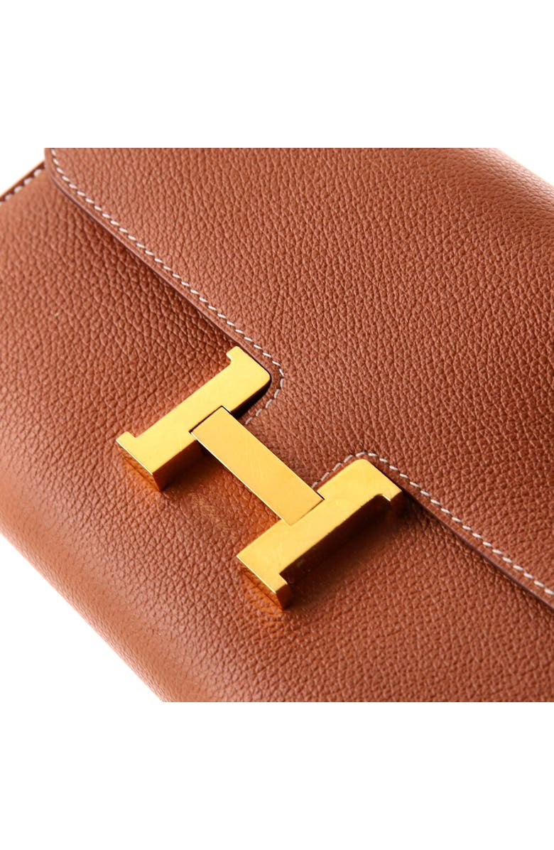 Pre-Owned Hermes Constance To Go Wallet Evercolor, Alternate, color, Gold