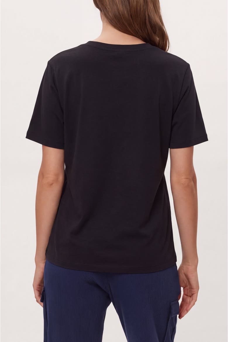Short Sleeve V-Neck Cotton T-Shirt, Alternate, color, Black