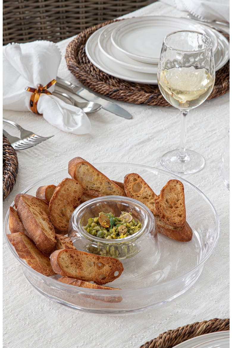 Puro Glass Chip & Dip Server, Alternate, color, CLEAR