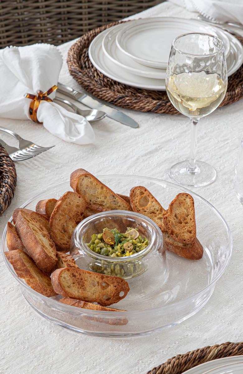 Juliska Puro Glass Chip & Dip Server, Alternate, color, Clear