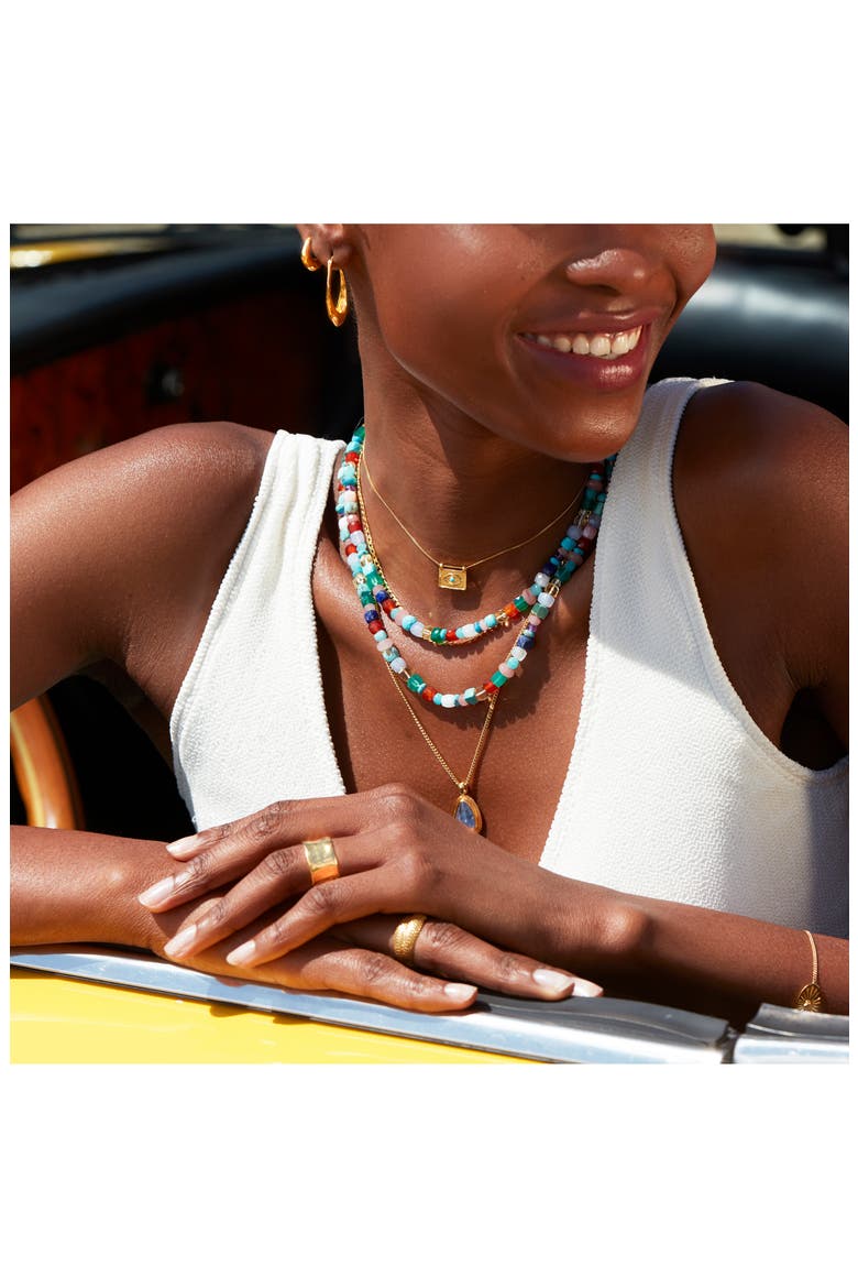 Freedom Beaded Gemstone Necklace, Alternate, color, YELLOW GOLD