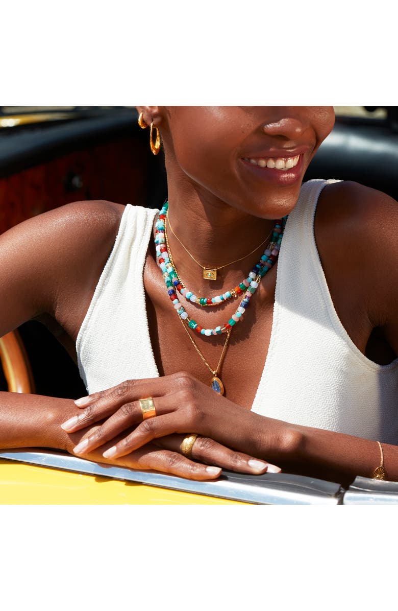 Monica Vinader Freedom Beaded Gemstone Necklace, Alternate, color, Yellow Gold