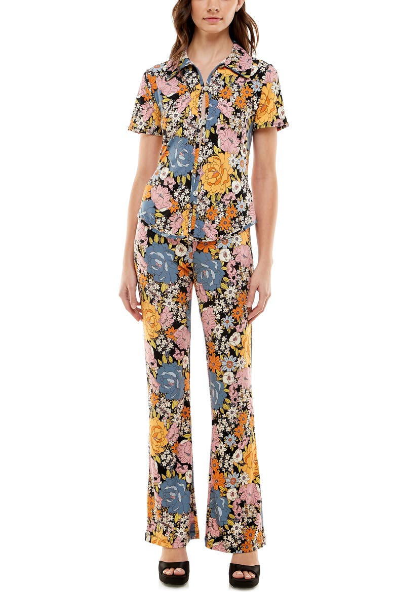 Naomi Button-Up Shirt, Alternate, color, BLACK VINTAGE FLORAL
