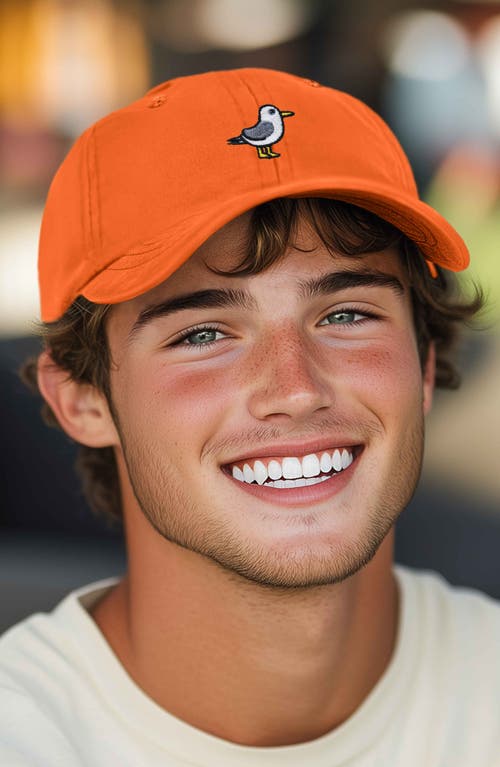 Dalix Seagull Embroidered Everyday Cap In Orange