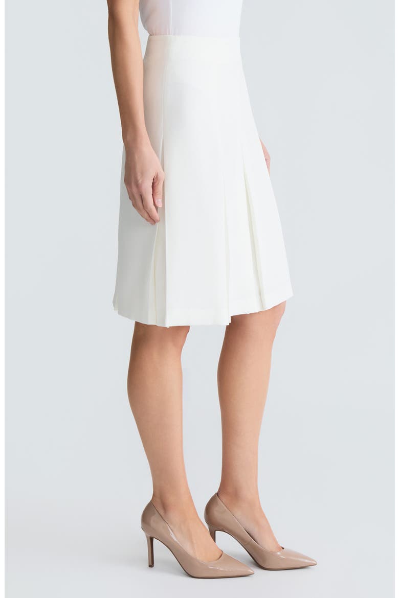 Pleated Stretch Crepe Skirt, Alternate, color, VANILLA ICE