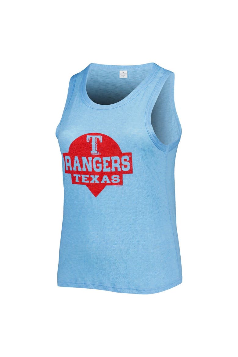 Women's Soft as a Grape Royal Texas Rangers Plus Size High Neck Tri-Blend Tank Top, Alternate, color, Royal