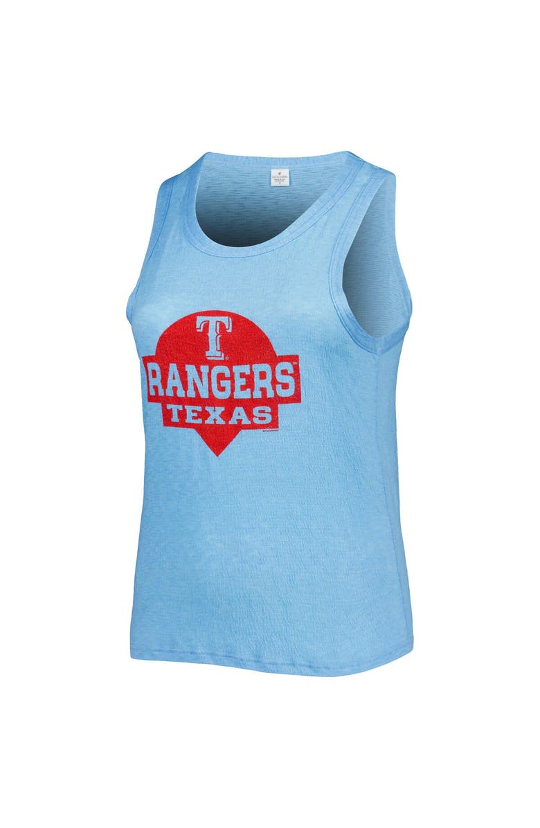 SOFT AS A GRAPE Women's Soft as a Grape Royal Texas Rangers Plus Size High Neck Tri-Blend Tank Top, Alternate, color, Royal