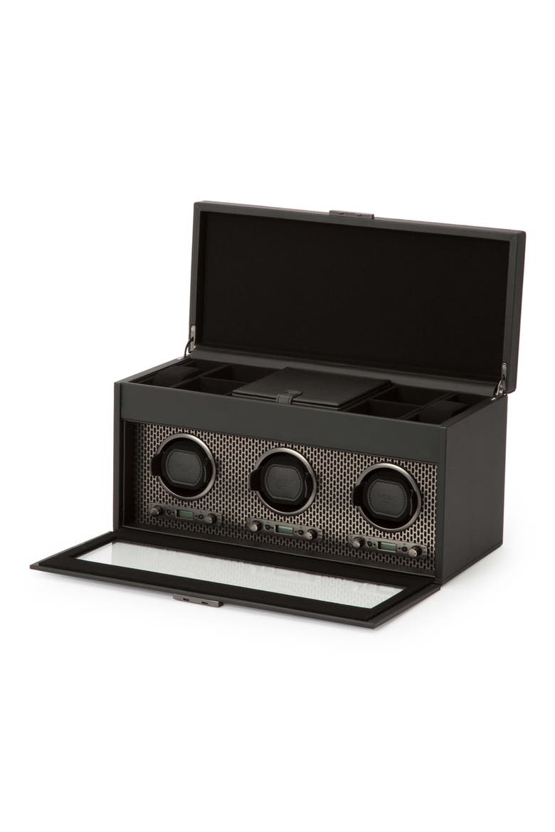 Axis Triple Watch Winder with Storage, Alternate, color, POWDER COAT