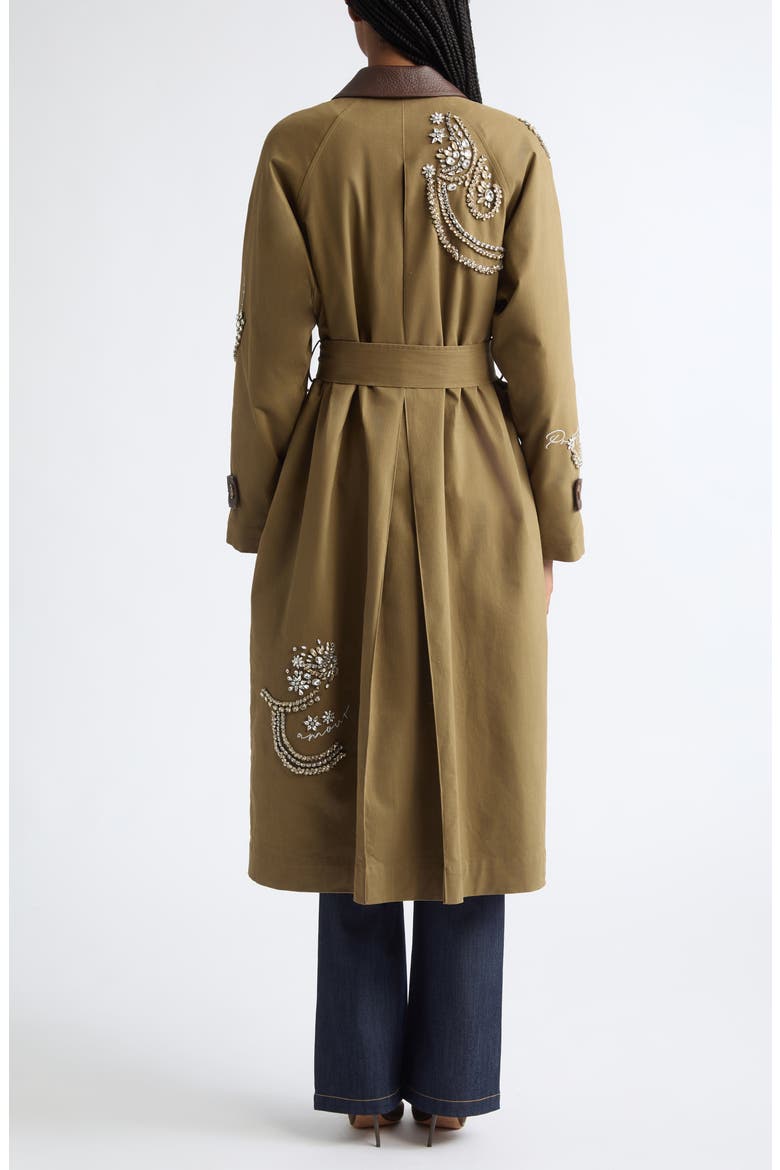 Almina Embroidered Coat, Alternate, color, DARK OLIVE/ DARK SEPIA