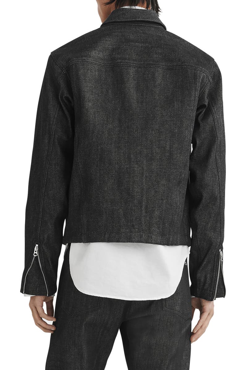 rag & bone Alex Zip Raw Denim Jacket, Alternate, color, 