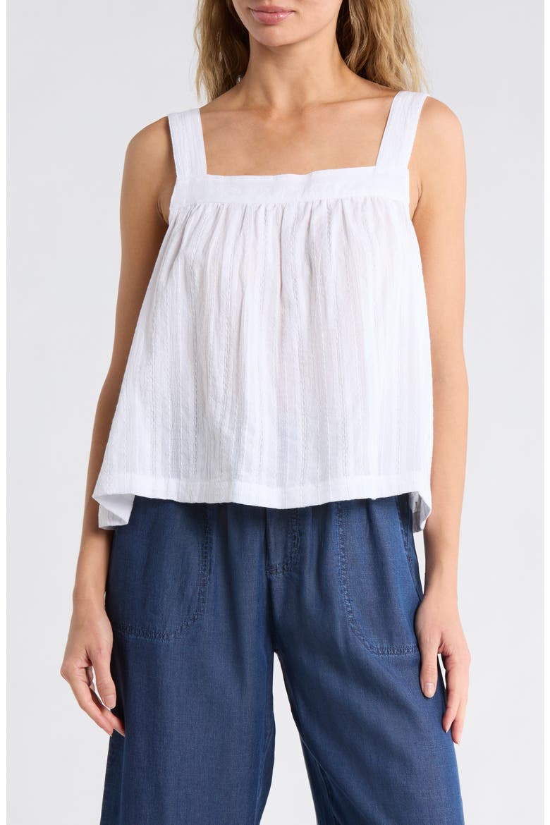 Jacquard Woven Tank, Main, color, WHITE