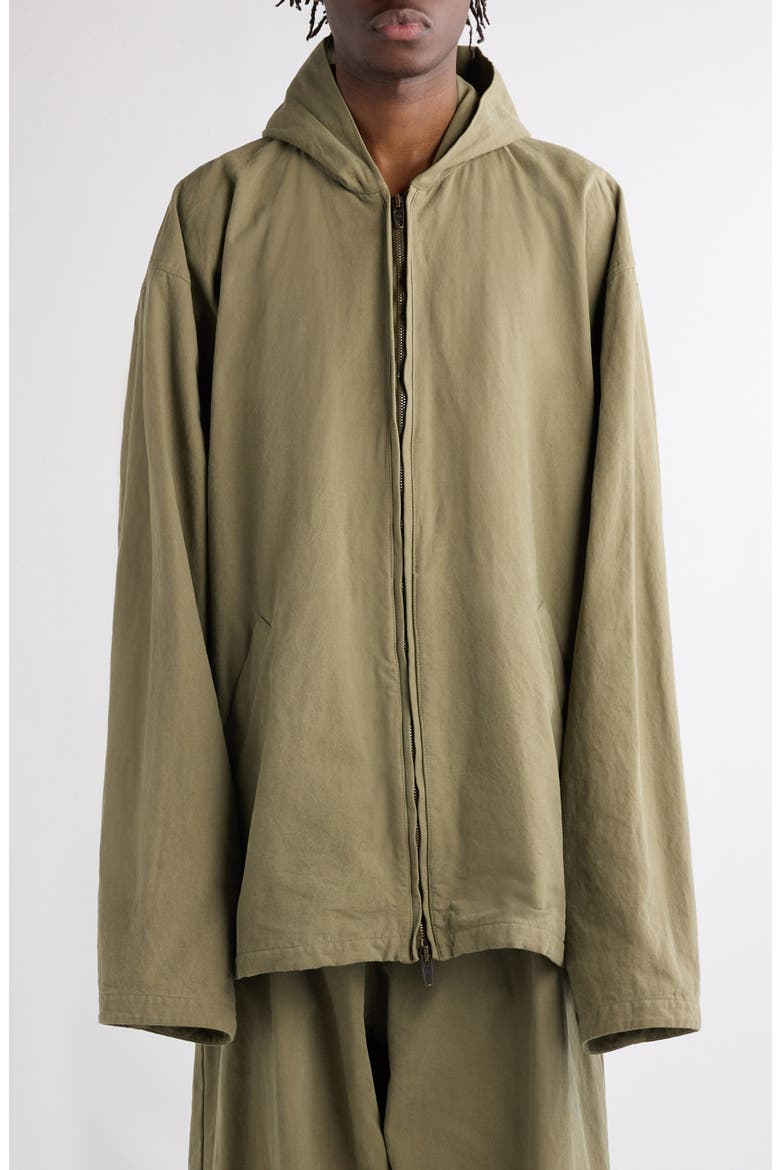 Oversize Cotton Hooded Jacket, Main, color, 3420 LINDEN